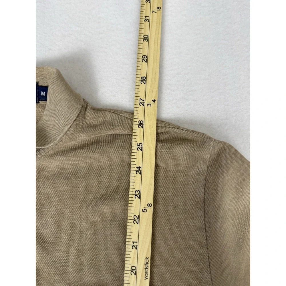 Vintage Polo Ralph Lauren Pocket‎ Polo Shirt M Tan Beige Made in Hong Kong